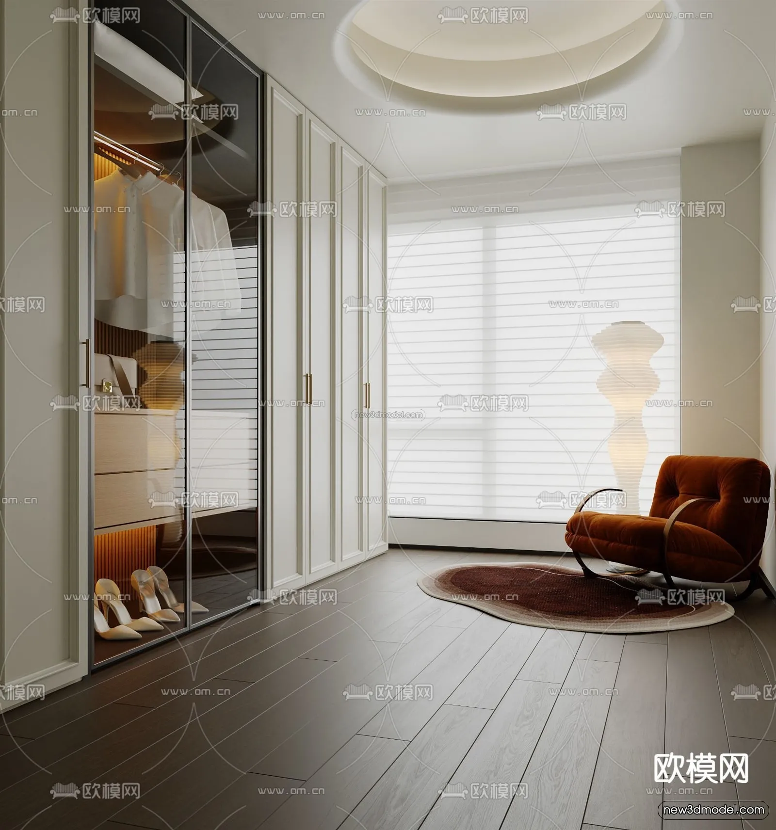 Modern Style Interior 3D Blocks and 3D Models – Dressing Room 3D Scene – 681 – CORONA