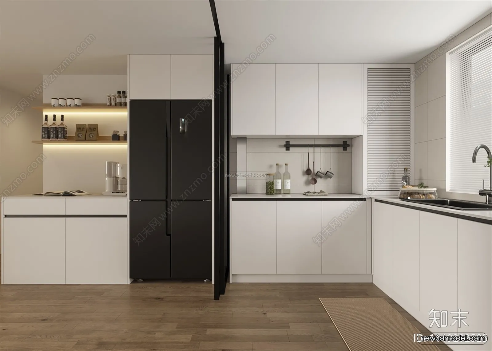 Modern Style Interior 3D Blocks and 3D Models – Kitchen 3D Scene – 625 – CORONA
