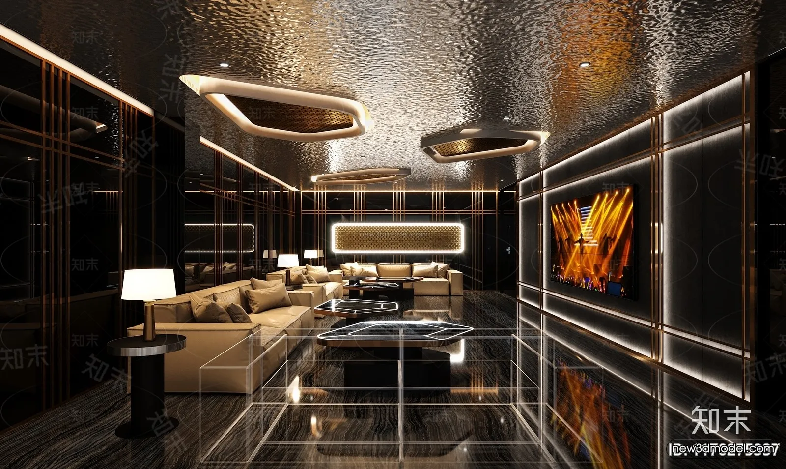 Modern Style Interior 3D Blocks and 3D Models – KTV 3D Scene – 766 – CORONA