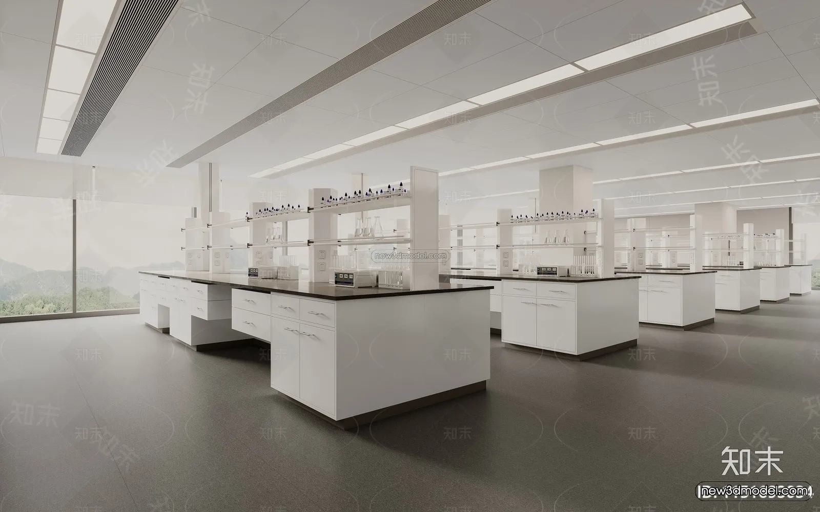 Modern Style Interior 3D Blocks and 3D Models – Laboratory 3D Scene – 1036 – CORONA
