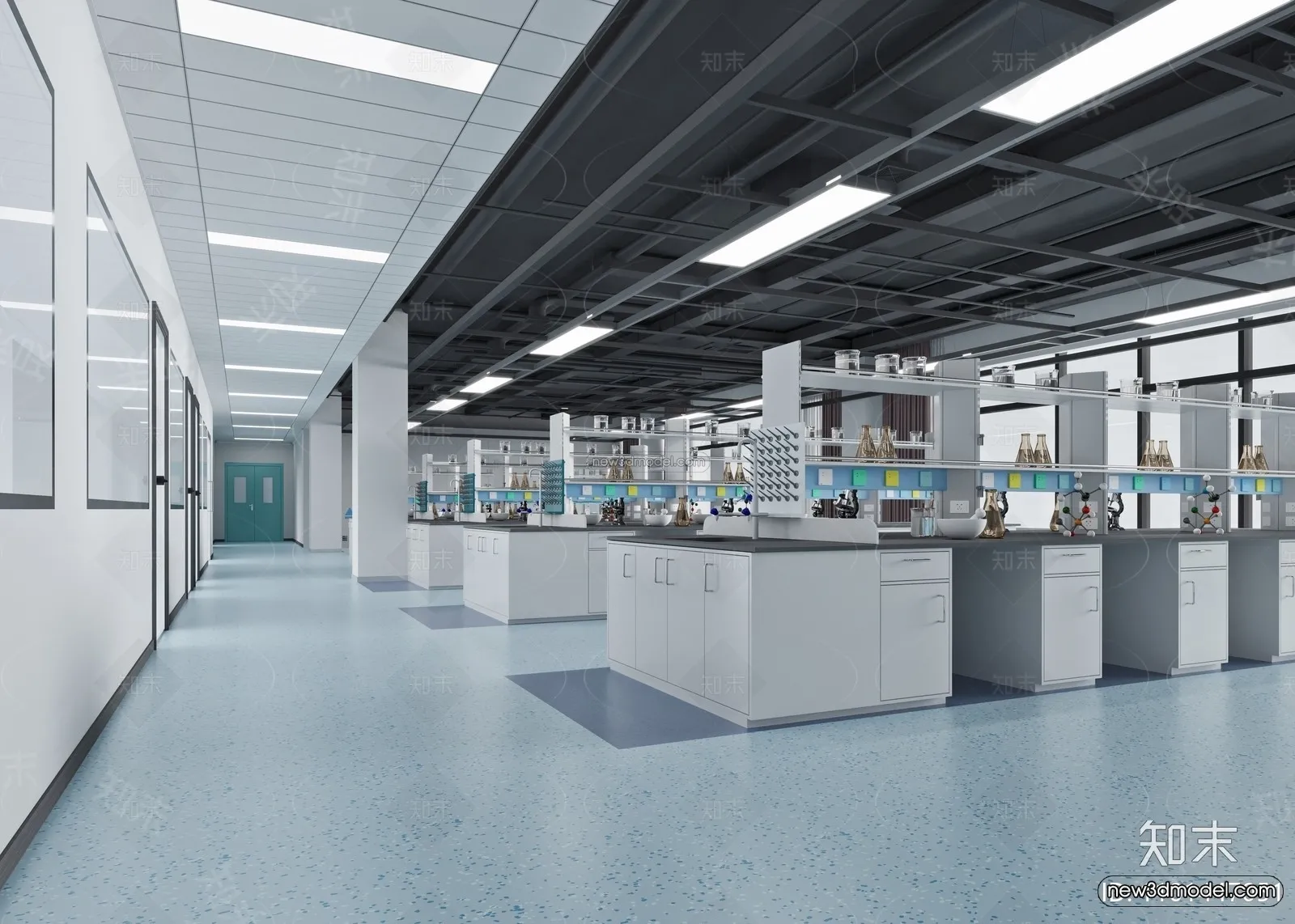 Modern Style Interior 3D Blocks and 3D Models – Laboratory 3D Scene – 1037 – CORONA