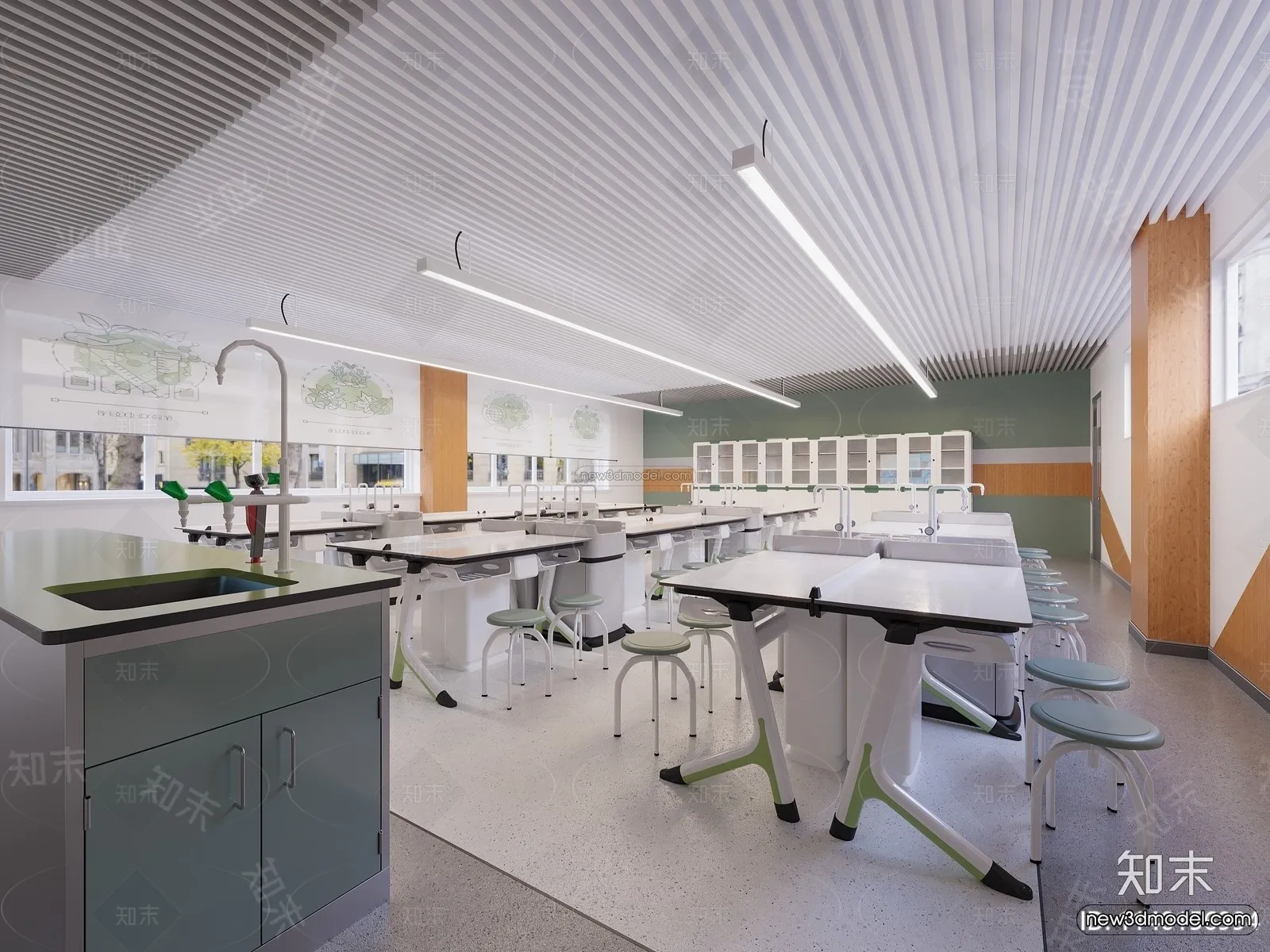 Modern Style Interior 3D Blocks and 3D Models – Laboratory 3D Scene – 1042 – CORONA