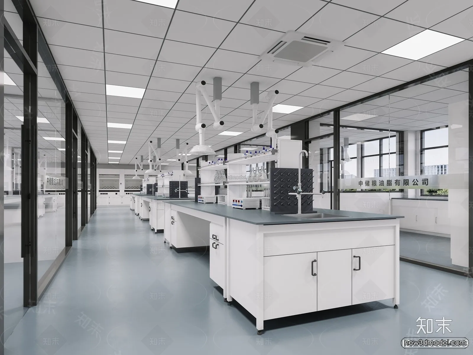 Modern Style Interior 3D Blocks and 3D Models – Laboratory 3D Scene – 1045 – CORONA
