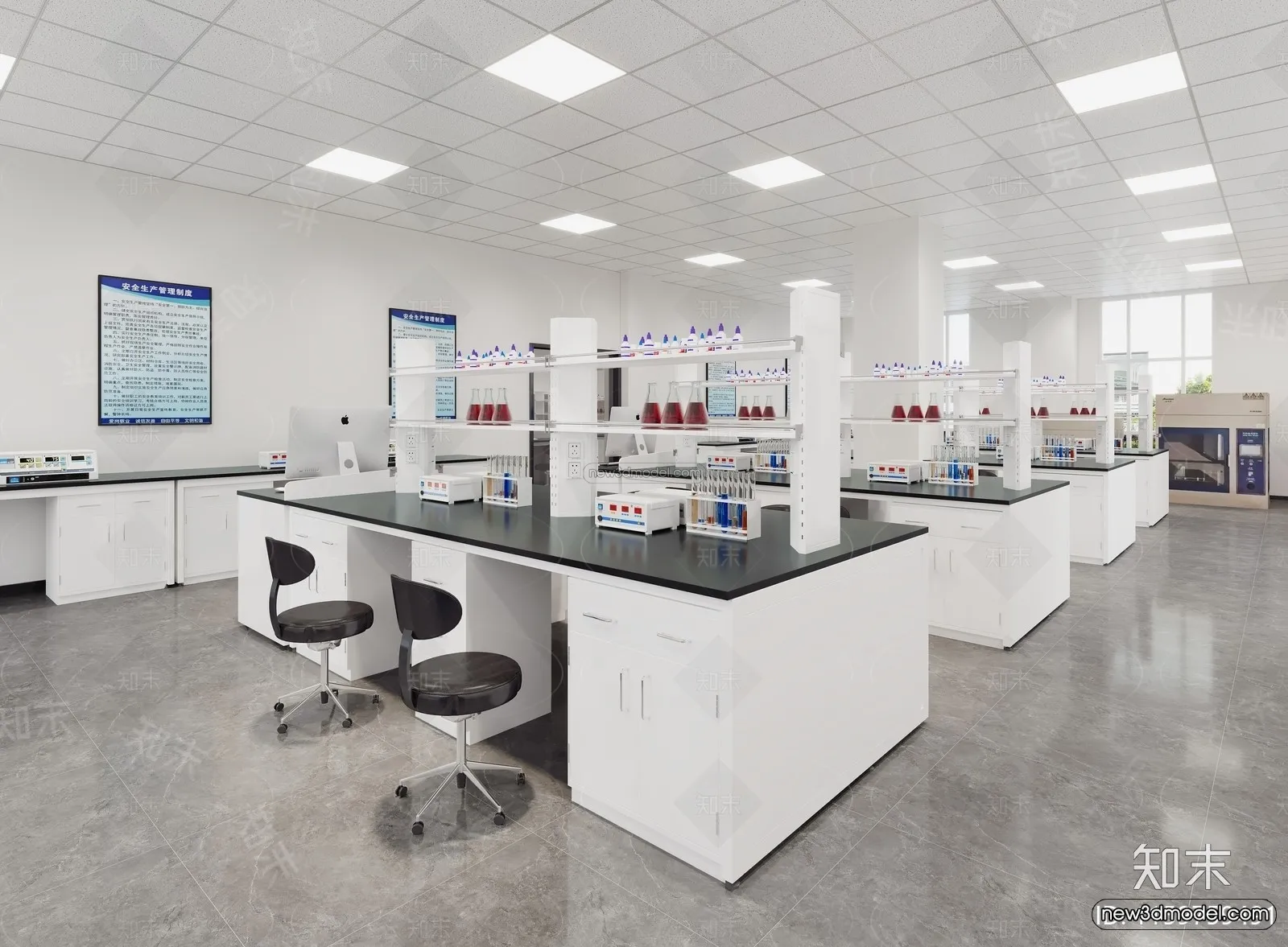 Modern Style Interior 3D Blocks and 3D Models – Laboratory 3D Scene – 1046 – CORONA