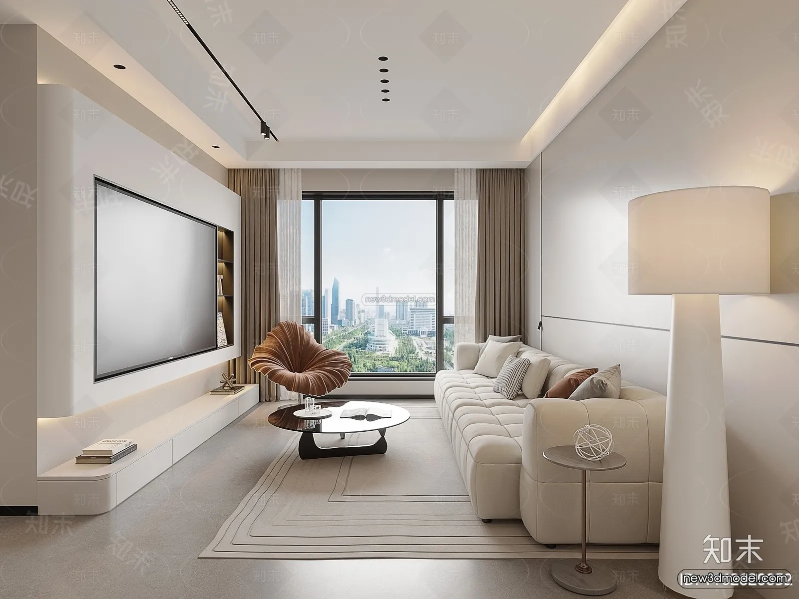 Modern Style Interior 3D Blocks and 3D Models – Living Room 3D Scene – 025 – CORONA