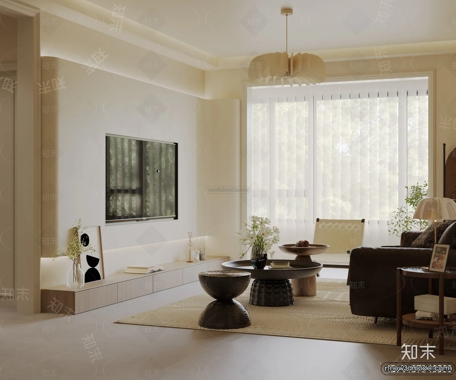 Modern Style Interior 3D Blocks and 3D Models – Living Room 3D Scene – 126 – CORONA