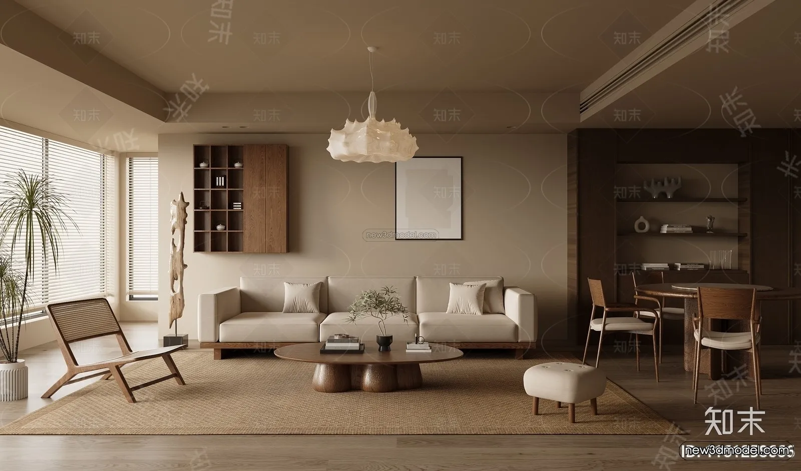Modern Style Interior 3D Blocks and 3D Models – Living Room 3D Scene – 225 – CORONA