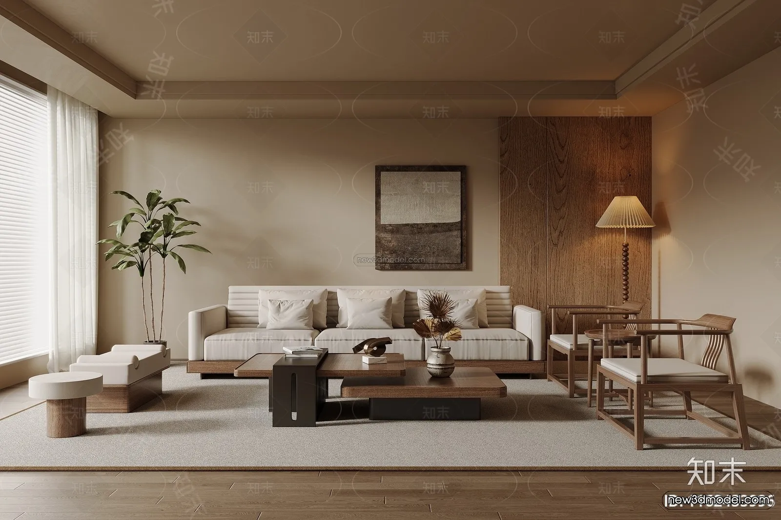 Modern Style Interior 3D Blocks and 3D Models – Living Room 3D Scene – 226 – CORONA