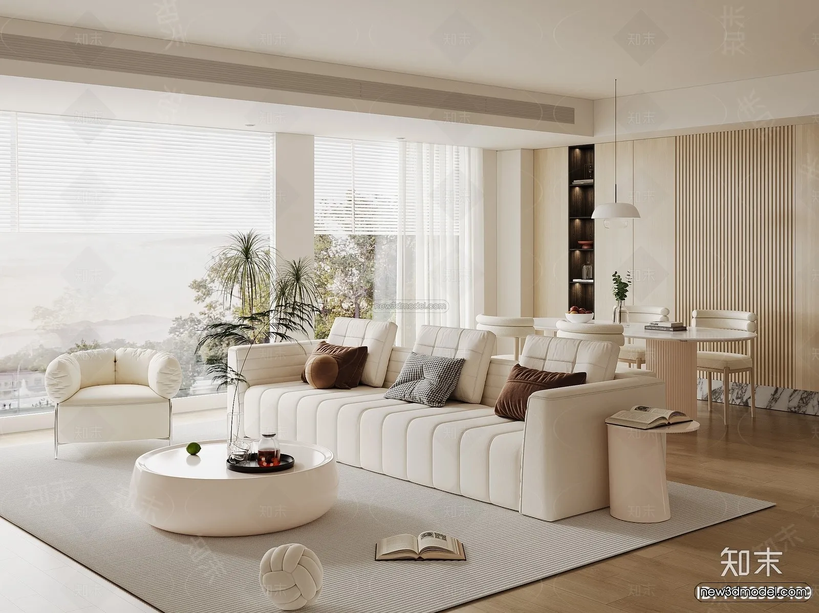 Modern Style Interior 3D Blocks and 3D Models – Living Room 3D Scene – 248 – CORONA