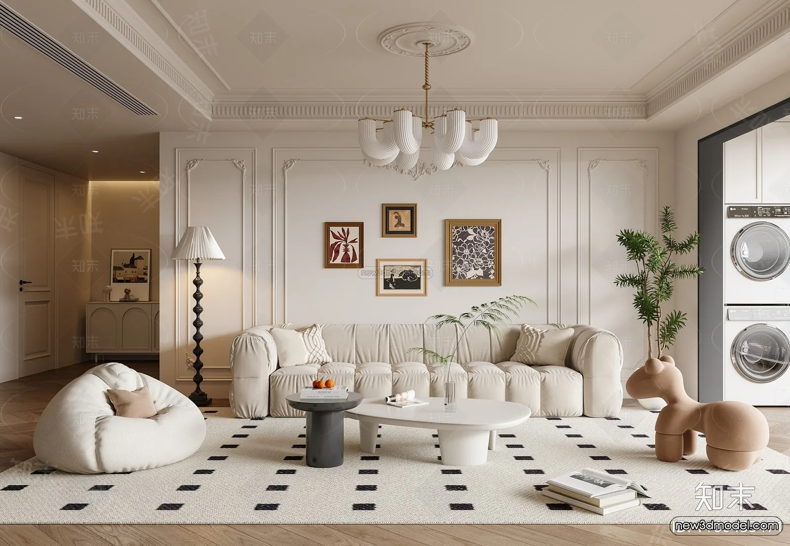 Modern Style Interior 3D Blocks and 3D Models – Living Room 3D Scene – 249 – CORONA