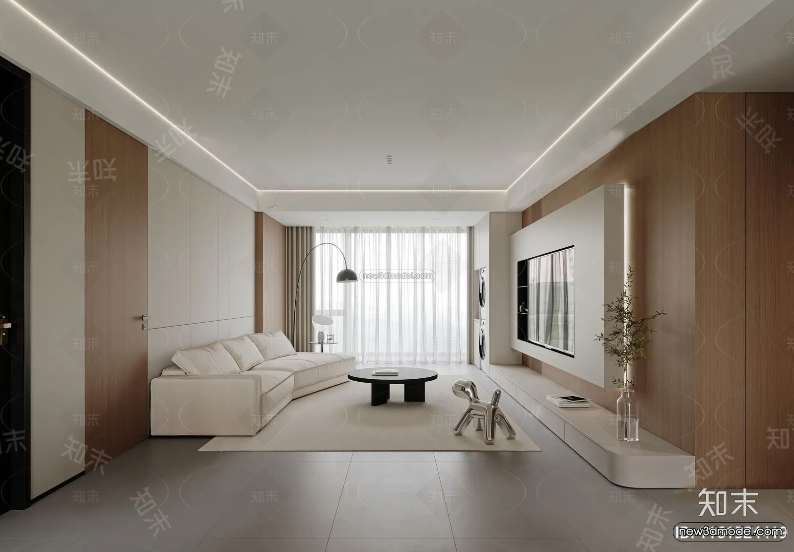 Modern Style Interior 3D Blocks and 3D Models – Living Room 3D Scene – 252 – CORONA