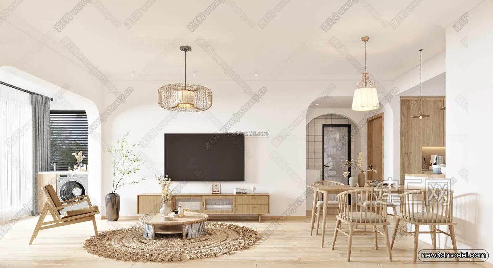 Modern Style Interior 3D Blocks and 3D Models – Living Room 3D Scene – 276 – CORONA