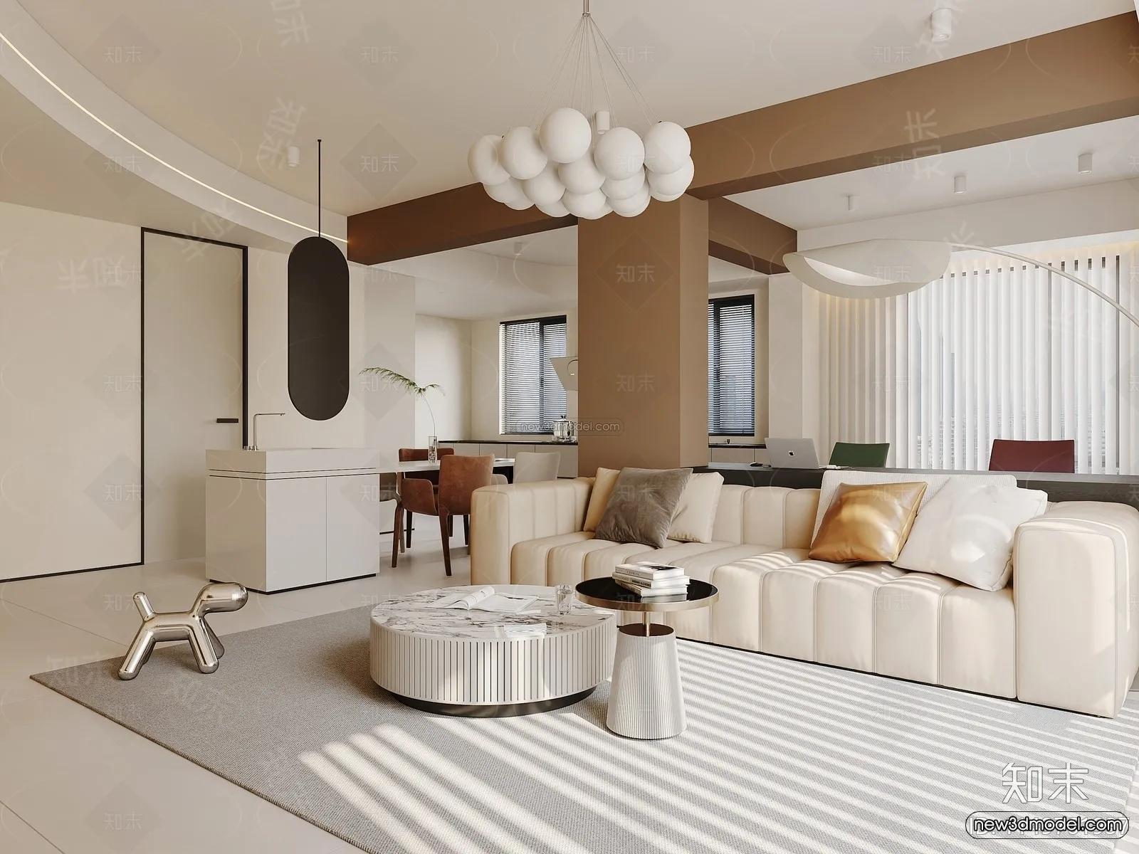Modern Style Interior 3D Blocks and 3D Models – Living Room 3D Scene – 290 – CORONA
