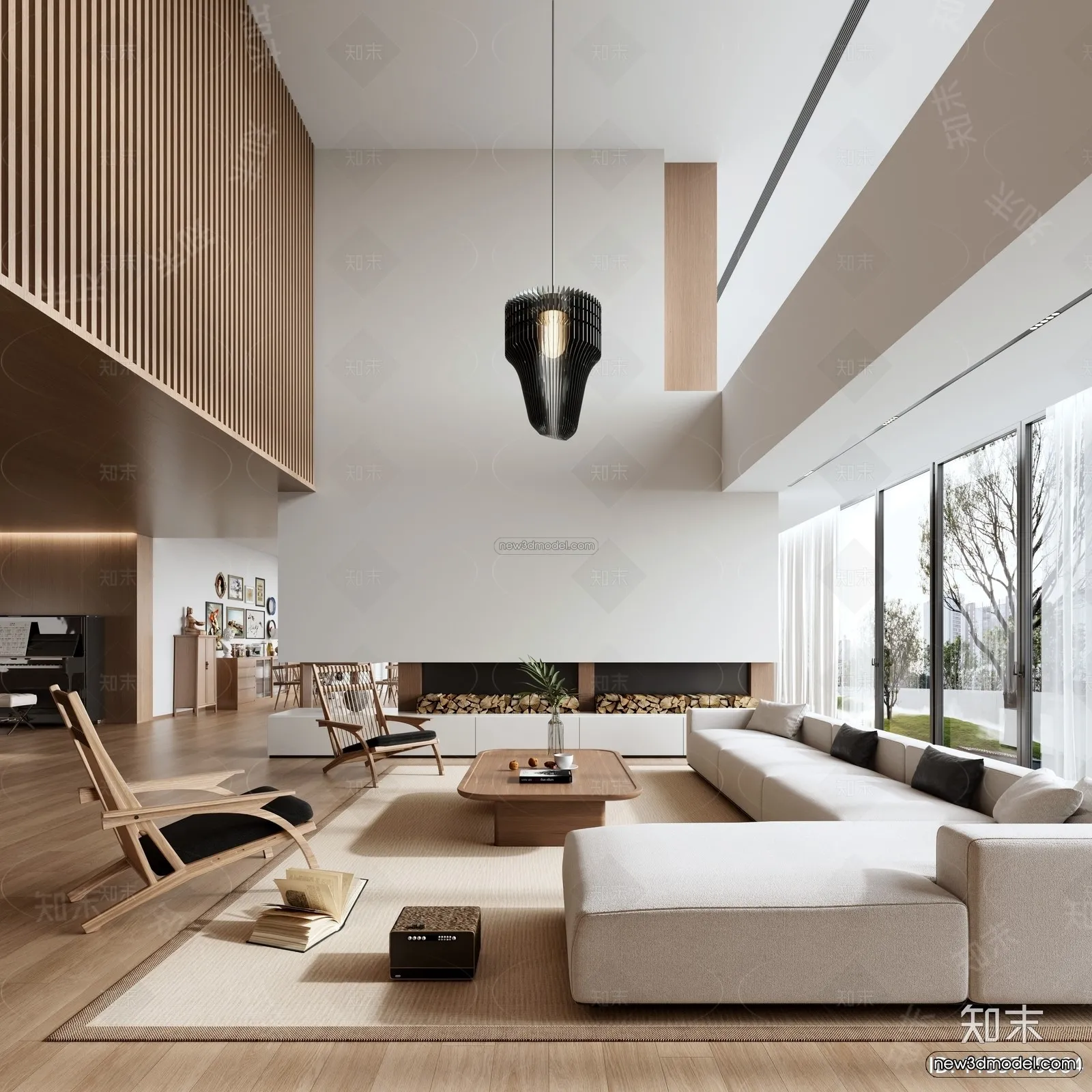 Modern Style Interior 3D Blocks and 3D Models – Living Room 3D Scene – 359 – CORONA