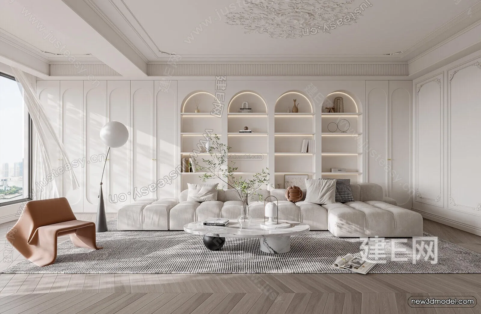 Modern Style Interior 3D Blocks and 3D Models – Living Room 3D Scene – 360 – CORONA