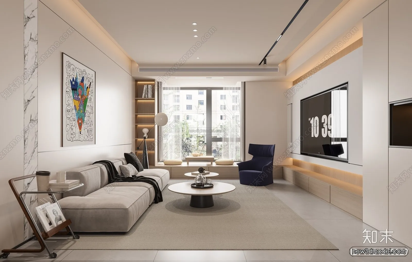 Modern Style Interior 3D Blocks and 3D Models – Living Room 3D Scene – 363 – CORONA