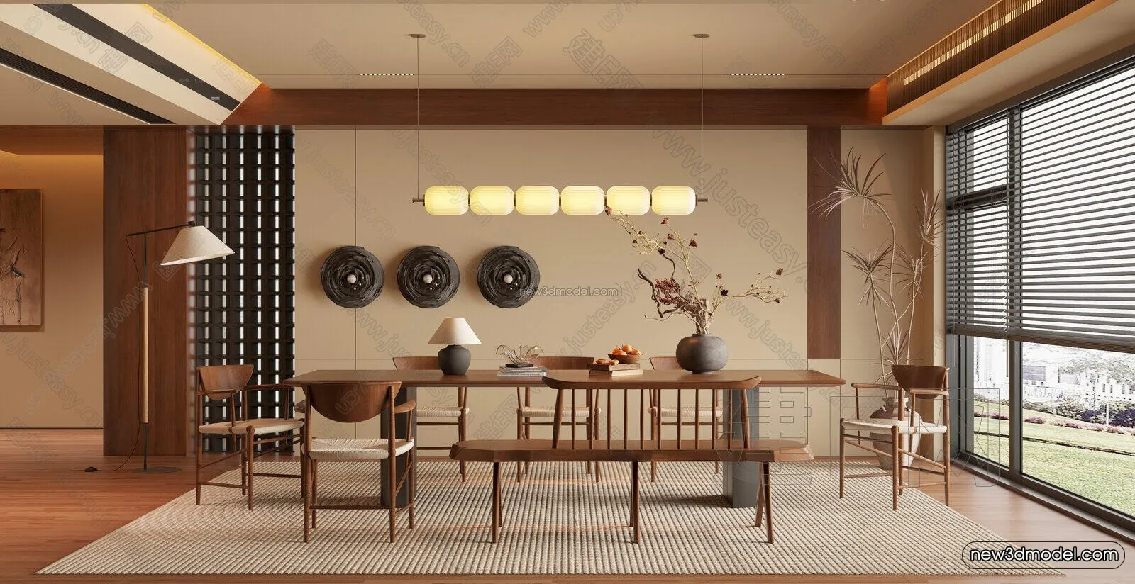 Modern Style Interior 3D Blocks and 3D Models – Study Room 3D Scene – 694 – CORONA