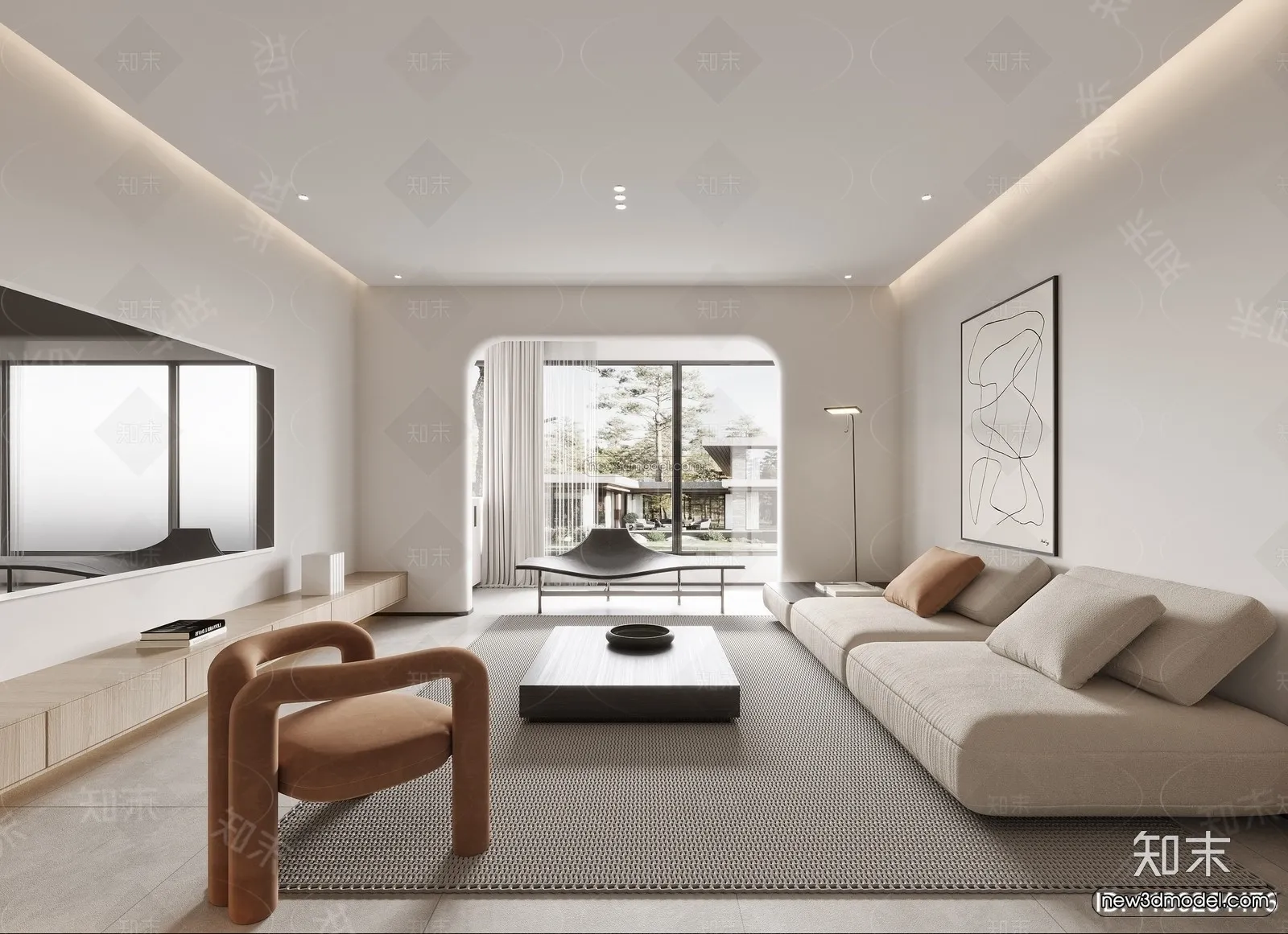 Modern Style Interior 3D Blocks – Living Room 3D Model – 126 – CORONA