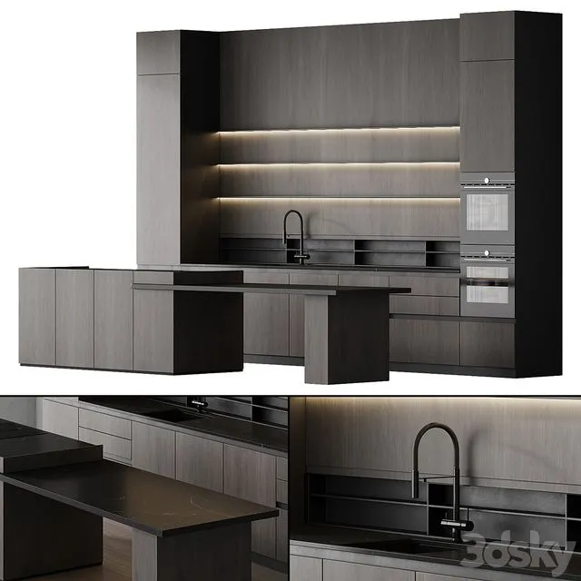 Modern style kitchen 006 kitchen modern 3dsMax Model