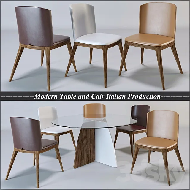 Modern table and chair Italian production 3ds Max