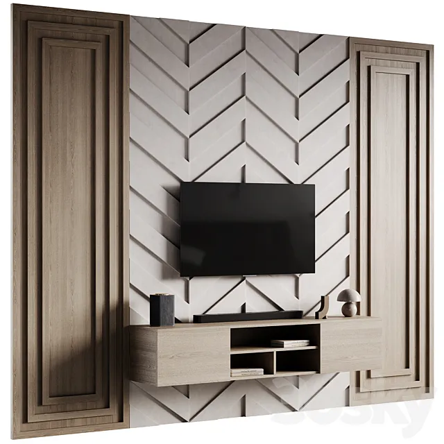 Modern TV Wall 038 3dsMax Model