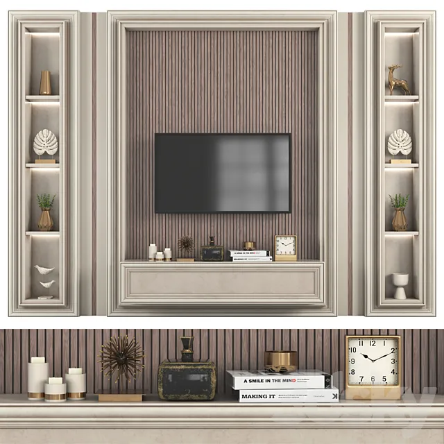 Modern TV Wall set147 3DS Max Model