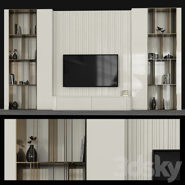 Modern TV wall set20 3ds Max