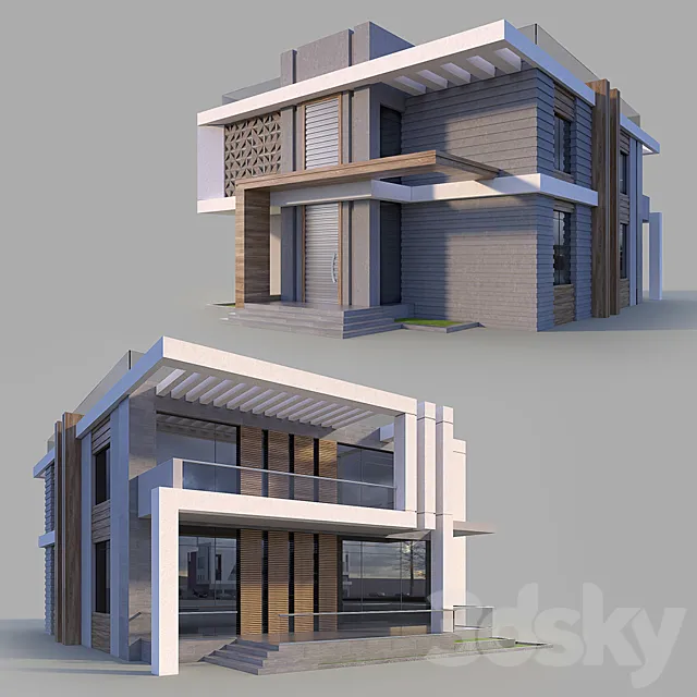 Modern Villa 2 3DS Max Model