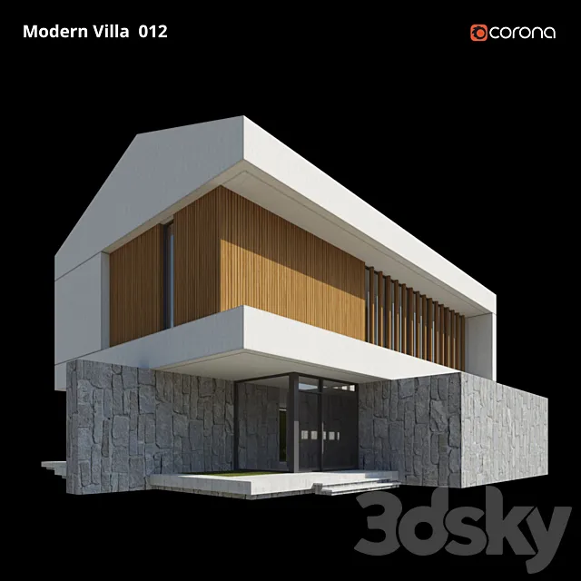 Modern Villa Design 012 G + 2 3DS Max Model