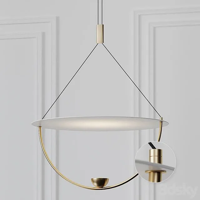 Modern White 16 inch LED Pendant Chandelier On-Off 3dsMax Model