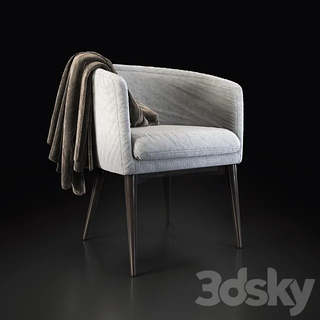 Modern white fabric chair 3ds Max