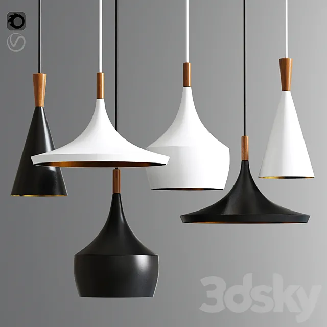 Modern Wood Loft Fixture Industrial Lighting Pendant 3DSMax File