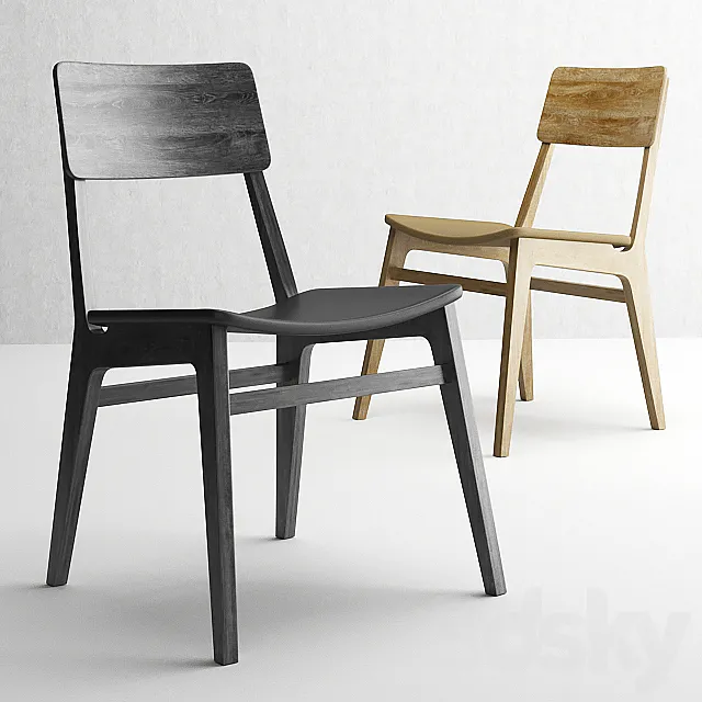 Modern wooden chair 2623 by Ferri Mobili Italy. 3DSMax File