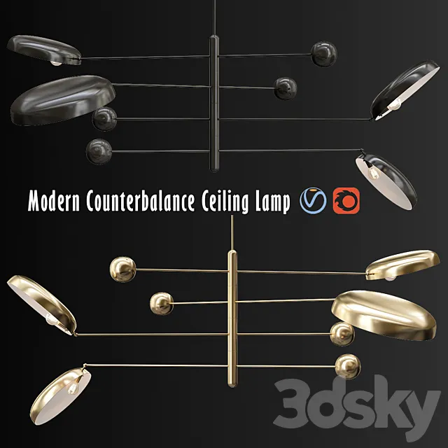 Modern_Counterbalance_Ceiling_Lamp 3DSMax File