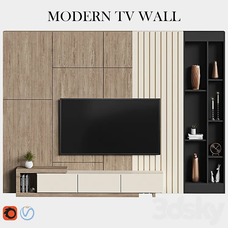 modern_tv_wall_11 3DS Max