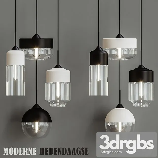 Moderne hedendaagse retro art metal glazen hanger lampen_3 3dsmax Download