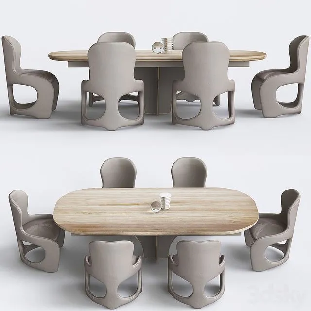 Moderner Esstisch Auszieh DESYO TA61K 3dsMax Model