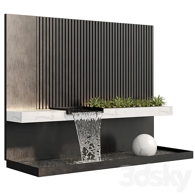 Modernist wall fountain 02 3ds Max