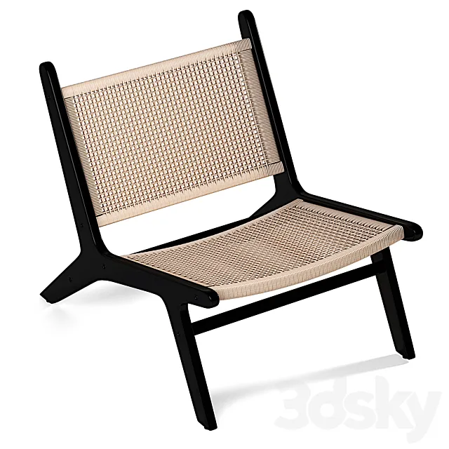 Modica Accent Armchair Rattan & Matte Black 3ds Max