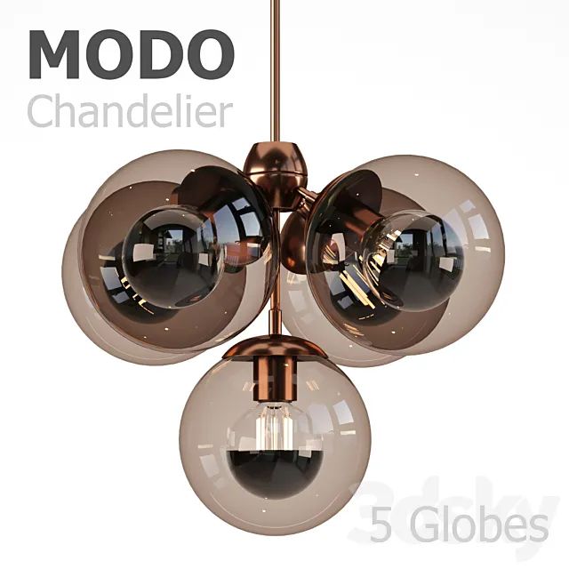 Modo Chandelier 5 Globes 3ds Max