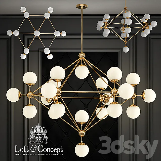 Modo Chandelier Gold Chandelier 21 3DS Max Model