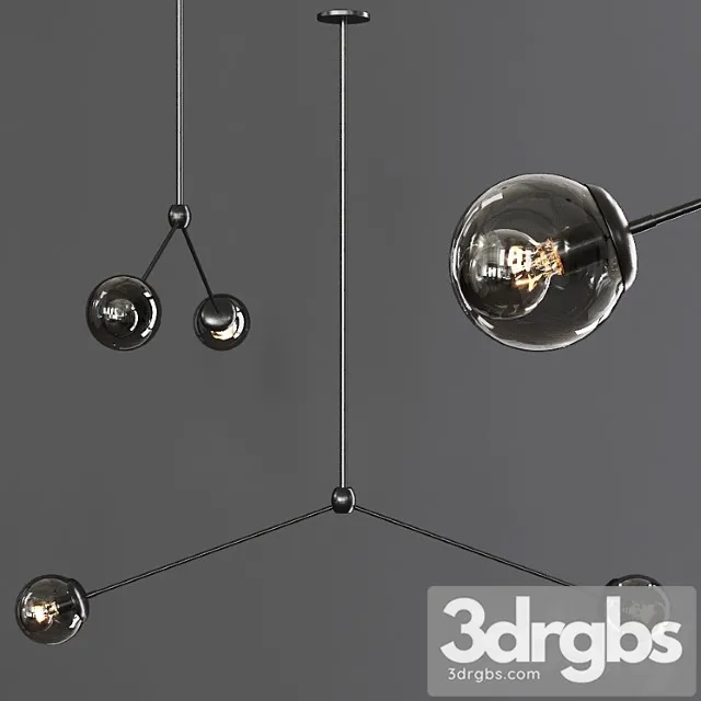 Modo pendant 2 globes black and gray glass 3dsmax Download