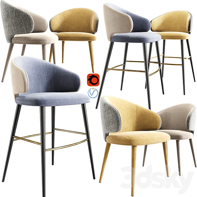 Modrest Carlton Bar And Dining Chair 3DSMax File