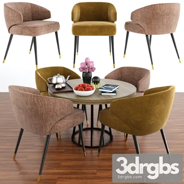 Modrest carlton dining chair set with parquet 2 3dsmax Download