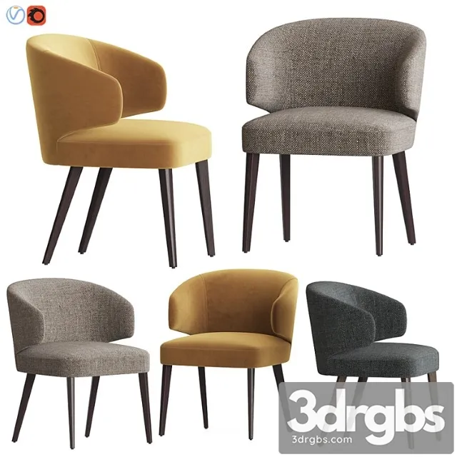 Modrest carlton gray fabric dining chair 2 3dsmax Download