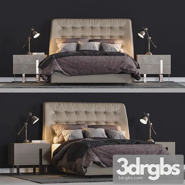 Modrest Codex Mid Century Gray Leatherette Bed 3dsmax Download