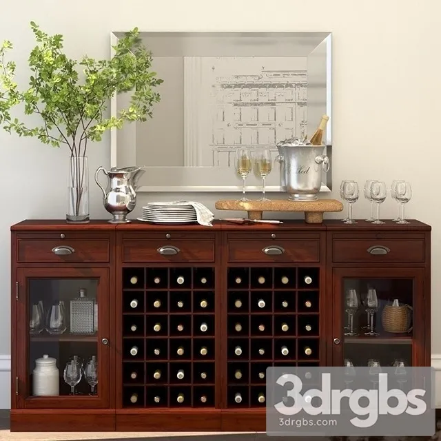 Modular Bar Buffet Wine Grid Bases Cabinet 3dsmax Download