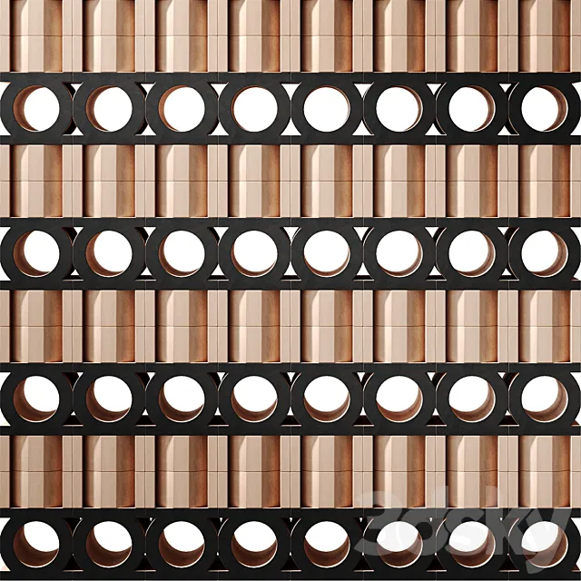 Modular decorative partition JALI NEUTRO & NERO by Mutina 3ds Max