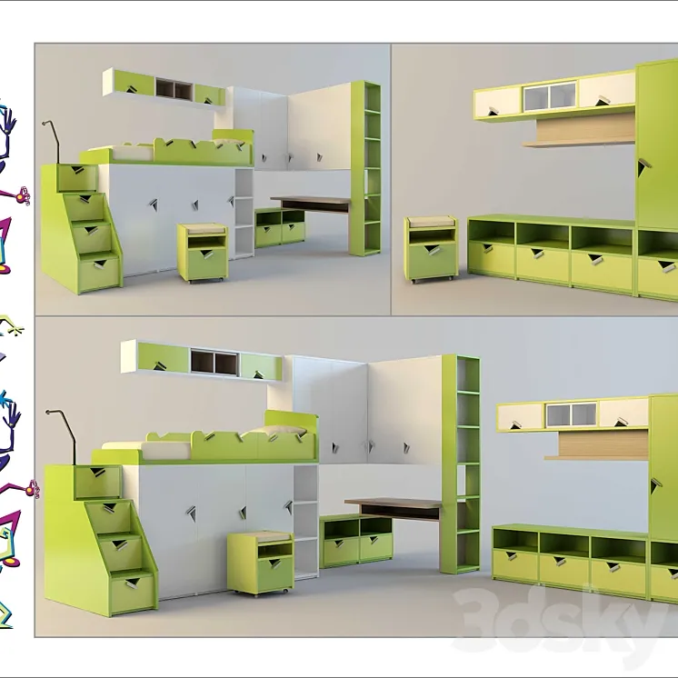 Modular furniture for the nursery. 3DS Max