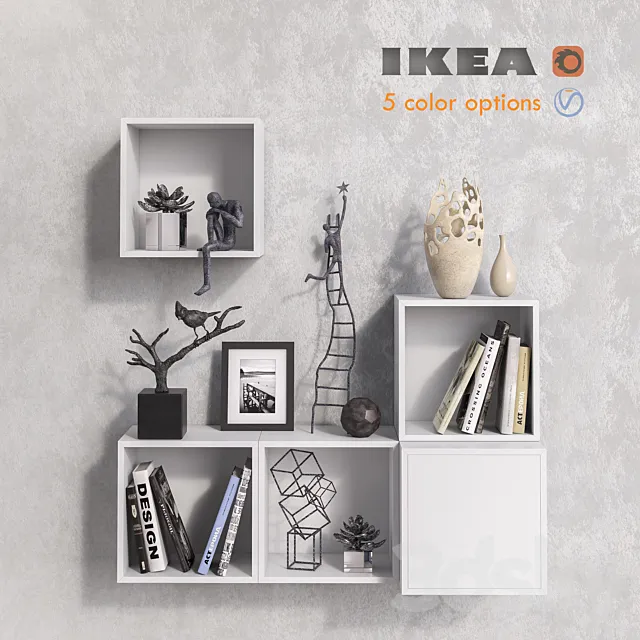 Modular furniture IKEA accessories and decor set 7 3DS Max Model